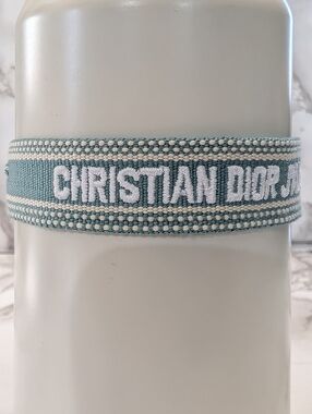 💚🤍 Christian Dior Cotton Friendship Bracelet Green and White 🤍💚